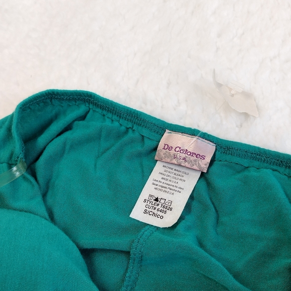 De Colores Halter Tie Back Top Green Emerald Size S - Picture 6 of 10